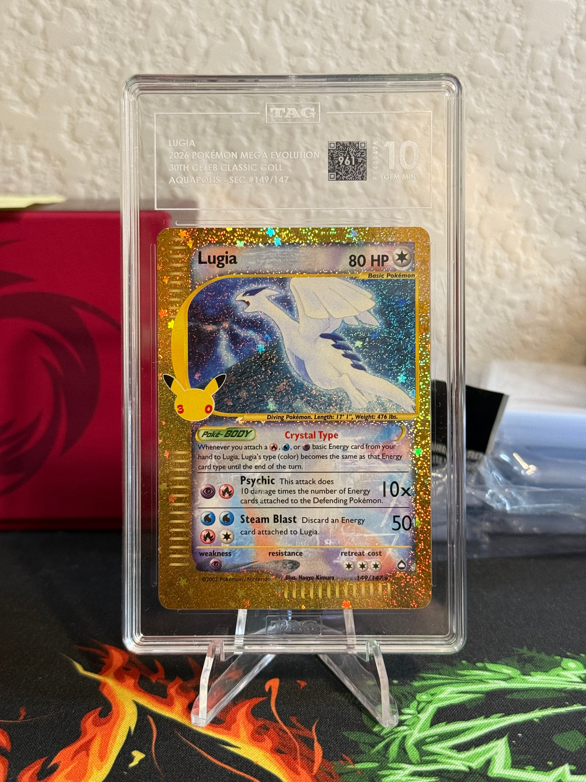 TAG GEM MINT 10 LUGIA 30th Celebrations Classic Collection AQUAPOLIS - SEC #149/147